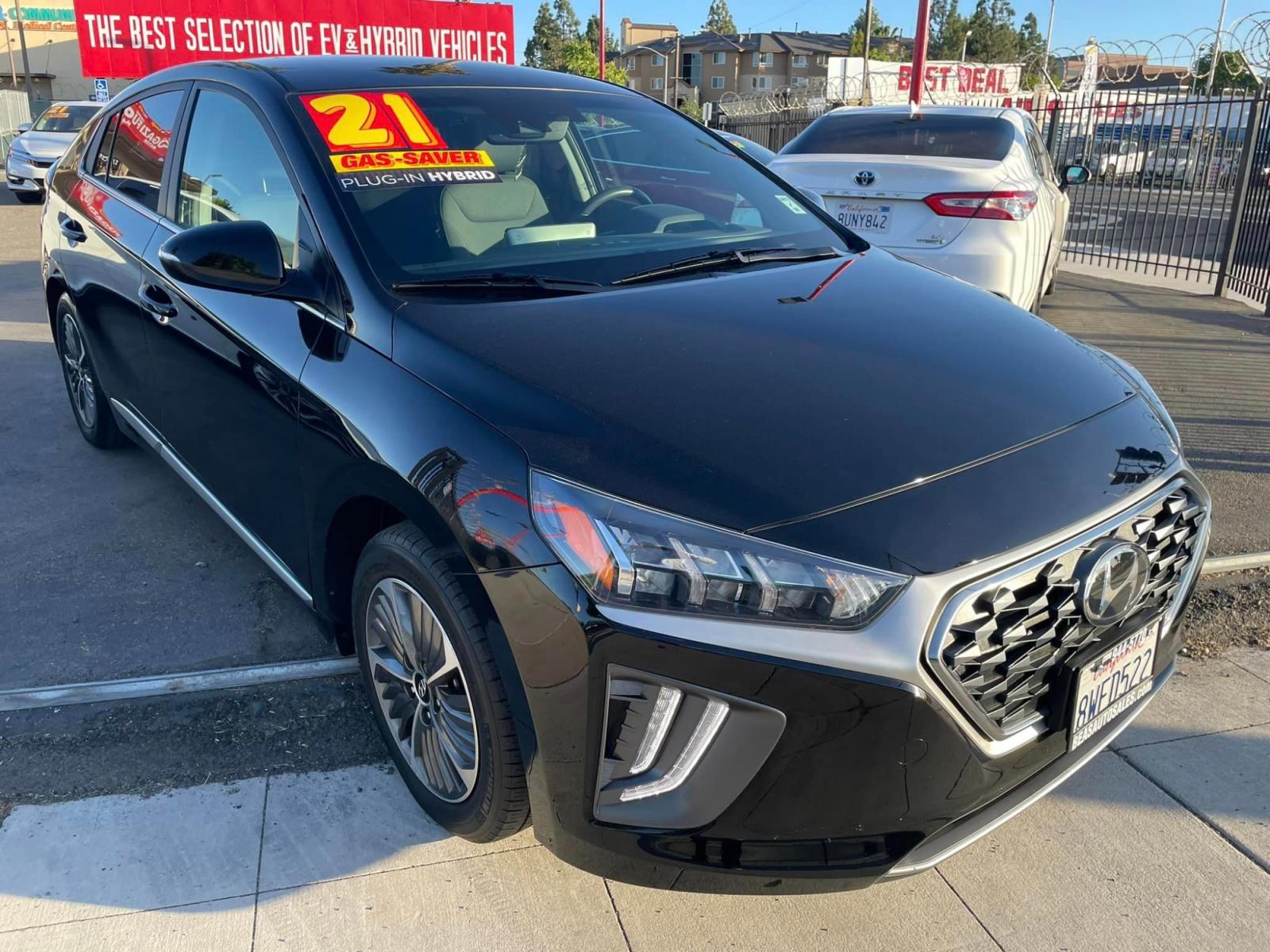 2021 BLACK /GRAY Hyundai Ioniq Plug-In Hybrid (KMHC75LD2MU) , located at 744 E Miner Ave, Stockton, CA, 95202, (209) 944-5770, 37.956863, -121.282082 - PLUS TAXES AND FEES - Photo #0